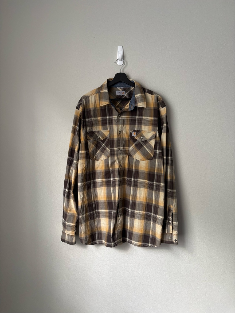Vintage Carhartt Plaid Flannel Shirt - Yellow & Brown